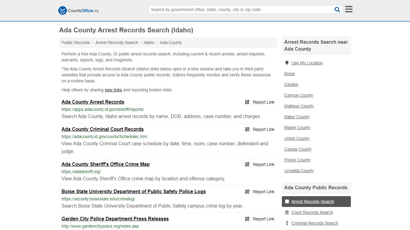 Arrest Records Search - Ada County, ID (Arrests & Mugshots)